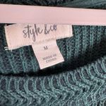 Style & Co Green Emerald Long Flared Sleeve Round Knit Pullover Sweater Size M Size M Photo 3