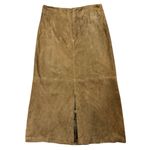 Vintage Sunbelt Leather Suede Maxi Skirt Size 10 Brown Long Western Boho Y2K Photo 1