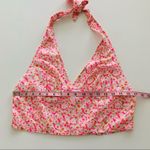 Abound  Hot Pink Daisy Floral Print Y2K Halter Scarf Crop Top Women's Size Large Photo 2