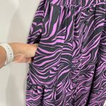 En Saison Purple Black Tiger Print Ruffle Strap Tiered Midi Dress Size SMALL Photo 9