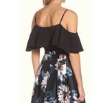 Eliza J NWT Ruffle Black Cold Shoulder Top Photo 4