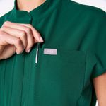 FIGS Rafaela Cargo Wide Leg ScrubJumpsuit in Hunter Green, Size Small Photo 4