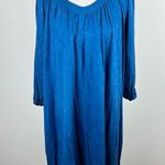 Anthropologie Holding Horses Blue Jacquard Cold-Shoulder Dress Size M Photo 14