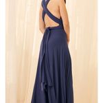 LULU'S Womens Sz‎ Small Navy Blue Always Stunning Convertible Maxi Dress Photo 5