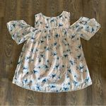 Moon River Top Cold Shoulder Pink Floral Appliqué Blouse Photo 7