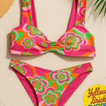 Bingo Surf Tropidelic Bikini Set Flower Power Pink Orange Green Swimsuit XL Photo 0