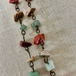 Vintage Gemstone Tibetan Buddhist Sanskrit Bronze Pendant Necklace Photo 4