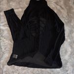 Bongo  Black Sheer Geometric Panel Button-Up Shirt Blouse Size Medium Photo 4