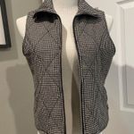 Talbots Houndstooth Wool Blend Quilted Vest Women's Sz P Full Zip Zipper Pockets Photo 7