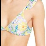 Farm Rio  Lemon Dream Floral Print Ruffle Bikini Top Size XS Photo 0