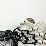 Belly Dancing Silver Embellished Costume Adjustable Tie Waist Belt One Size Black Photo 6