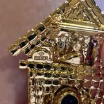 Bauer RARE DOROTHY  GOLD BLACK CRYSTAL CUCKOO CLOCK 4.25” BROOCH PIN NWT VINTAGE  Photo 6