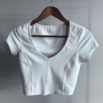 Offline by Short Sleeve V Neck Cropped Ribbed Spandex Tee SZ S Aerie Shirt Photo 8