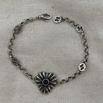 Gucci NWOT  Sterling Silver Black Mother of Pearl Heart Bracelet 17cm/6.7” Photo 2