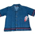 Vtg 2 pc denim maxi dress & jacket AGAPO floral embroidery bohemian cottagecore Blue Size undefined Photo 3