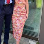 Lulu's  Ellarina Pink Multi Metallic Tie-Strap Two-Piece Midi Dress S Photo 4