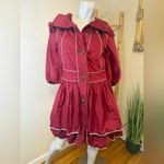 Mel En Stel New York Elegant Ruffle Lightweight Jacket Medium Burgundy Wine Red Photo 1