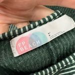 Free People Beach Flare Sleeve Mock Neck Striped Top Large Green Photo 5