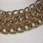 Jennifer Lopez  chunky gold tone chain velvet ribbon necklace 20" Photo 1