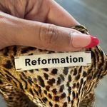 Reformation  Brooke Animal Instinct Leopard Wrap Puff Long Sleeve Dress‎ S Photo 9