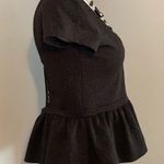 Free People  Embroidered Top Vneck - Black - Small Photo 7