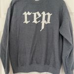 Gildan DIY Taylor Swift Reputation “Rep” brand Crew Neck Blue size Medium Photo 0