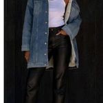 LNDN Landon Denim Sherpa Lined Denim Trench Coat Photo 0