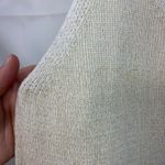 Loft women's cream gold metallic thick knit v-neck sweater tank top stretch S Photo 1