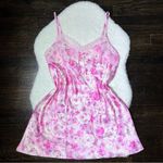 Morgan Taylor Intimates Pink Floral Rose Satin Lace Lingerie Nightie Slip Dress Photo 0