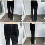 wilson's leather Maxima black suede flare pants with rhinestones swirl. Sz 6 Photo 4