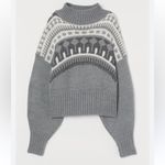 H&M Pringle of Scotland x Gray Fair Isle Mock Neck Knit Pullover Sweater Small Photo 1