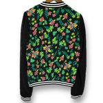 Bongo NWOT ‎ VTG Y2K Floral Black White Bomber Varsity Jacket Women's Size Large Photo 3