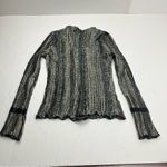 Alberto Makali  Crinkle Lace Embellished Top Blouse Long Sleeve Size Medium Black Photo 10