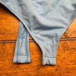 Free People  Light Blue V Neck Thong Bodysuit Snap Closure Women's Size medium Photo 1