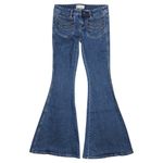 Free People RARE NWOT  Stella Super Flare Jeans 26 Bell Bottoms Patch Pockets 70s Photo 1
