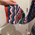 Free The Roses XS Chevron Striped Knit Sweater Dress Long Sleeve Crew Neck Blue Photo 3