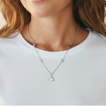 Elle 16" + 3" Sterling Silver Necklace w/ Created Opal Pendant & CZs Photo 0