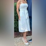 Thakoon Collective Eyelet‎ Tie Waist Dress White Strapless Cotton Sz 0 Photo 12