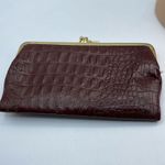 Vintage CVP croc embossed leather wallet . Brown Photo 1