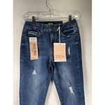 Wax Jean High Rise Denim Skinny Jeans Dark Blue Wash Ripped Distressed Sz 1/25 Photo 1