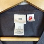 The Rolling Stones H&M Graphic Cut Off Crop Shirt Women L Gray Tongue Lips Oversized Photo 3