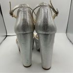 Jessica Simpson studs platform ankle straps silver pumps women Size 8 1/2 Photo 6