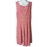 Haani Red/White Novelty Print Sleeveless Long Dress Red Size 3X Photo 1