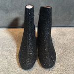 Women’s Black Glitter Covered Chunky Heeled Party Boots Zipper Size 10.5 Photo 1