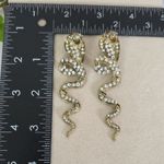 Vintage Statement Gold Articulated Cobra Snake Dangle Earrings Photo 8