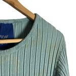 Simon Miller Wells Blue Ribbed Knit Long Sleeve Crewneck Midi Dress Size XL Photo 6