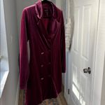 Yumi Kim  Velvet Suit Up Blazer Mini Dress in Burgundy Red XS Photo 7