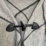 Max Studio EUC |  women’s acrylic‎ gray striped double layer poncho sweater Photo 2