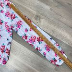 Lush Clothing Lush Floral Satin Faux Wrap Surplice Blouse Lavender Pink Large Photo 13