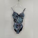 Spanx  Blue‎ Python Nile Bra-llelujah Underwire One Piece Swimsuit 8 Photo 4